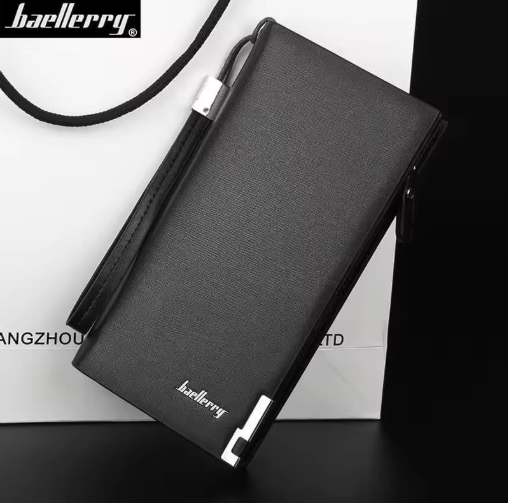 Men Long Cow Leather Wallet